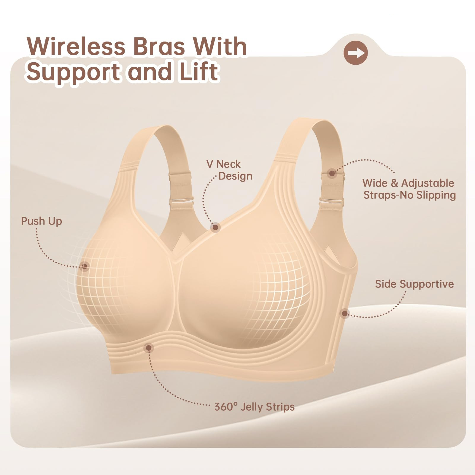 Plus Size Wireless Bra for Wom - Underwire Bra Padded recensione e prezzo