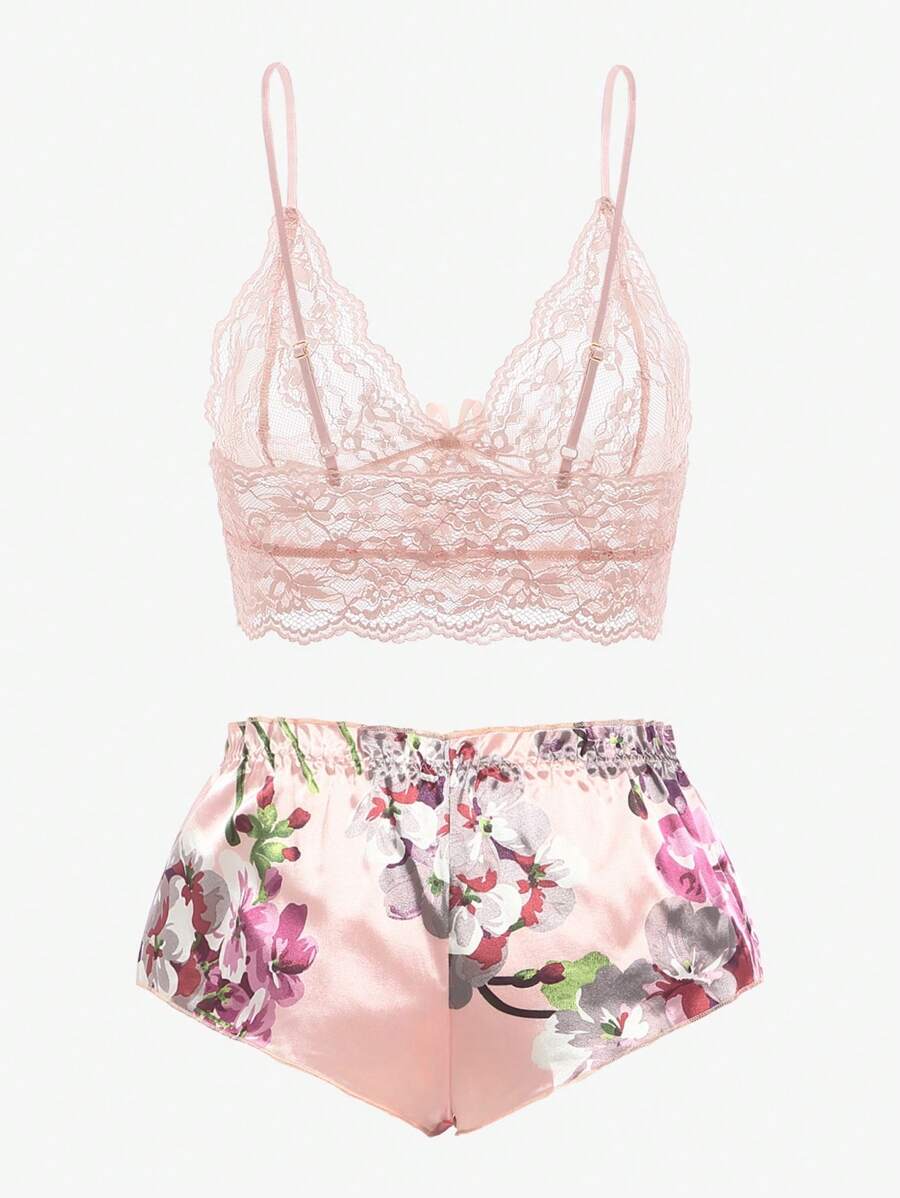 Pink Floral Lace Bralette and  - Lace Bralette Set recensione e prezzo