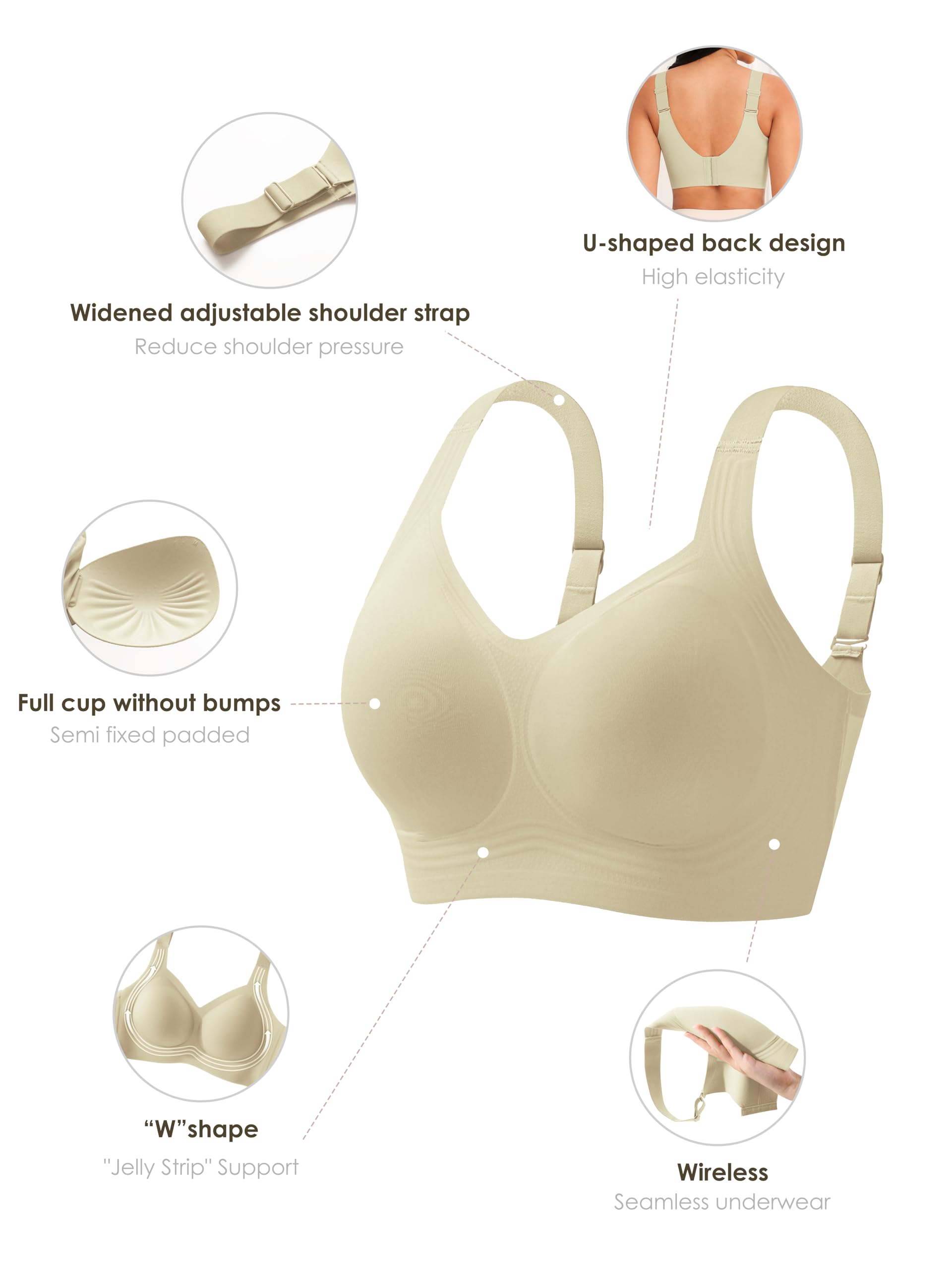 Women Wirefree Bras for Women  - Underwire Bra Padded recensione e prezzo