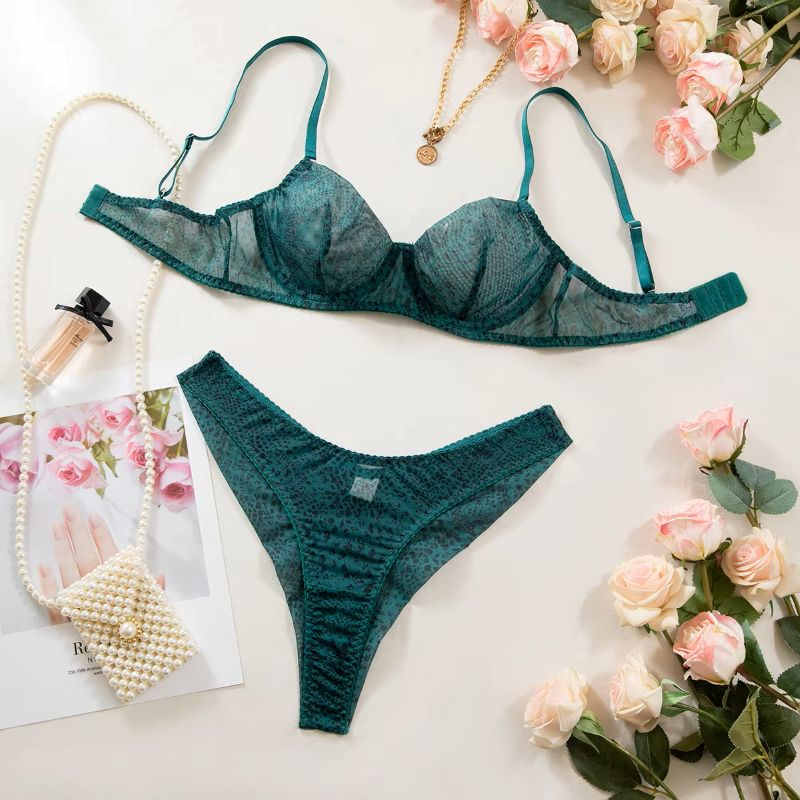 2pcs/Set Woman Lingerie Gather - Sheer Mesh Bra recensione e prezzo