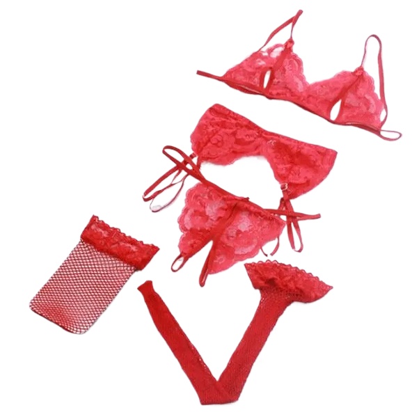 Lace Women Lingerie Set 4 Pcs  - Lace Bralette Set recensione e prezzo