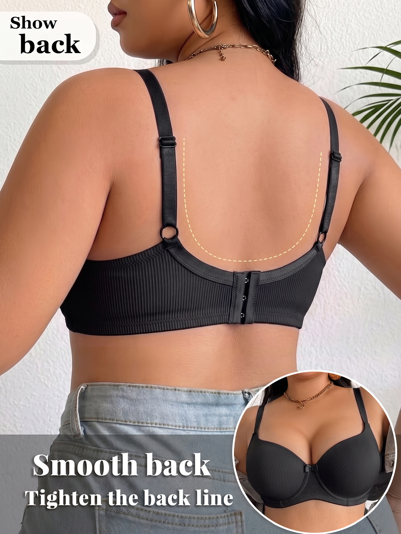Plus Size Ribbed Women Bra Thi - Minimizer Bra Women recensione e prezzo