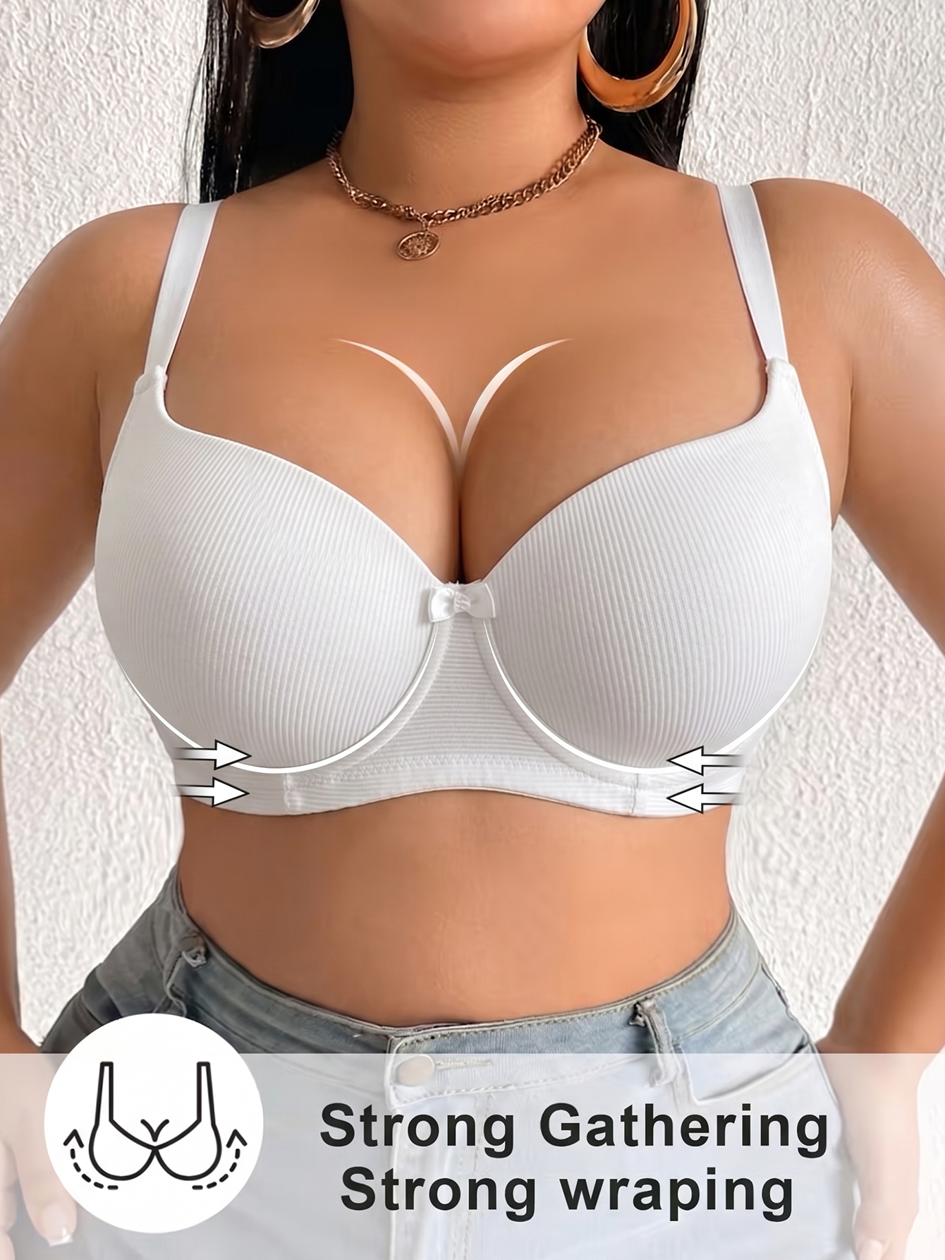 Plus Size Ribbed Women Bra Thi - Minimizer Bra Women recensione e prezzo